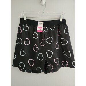 Men Black Pink And Blue Heart Boxers Size Small - 100% Polyester